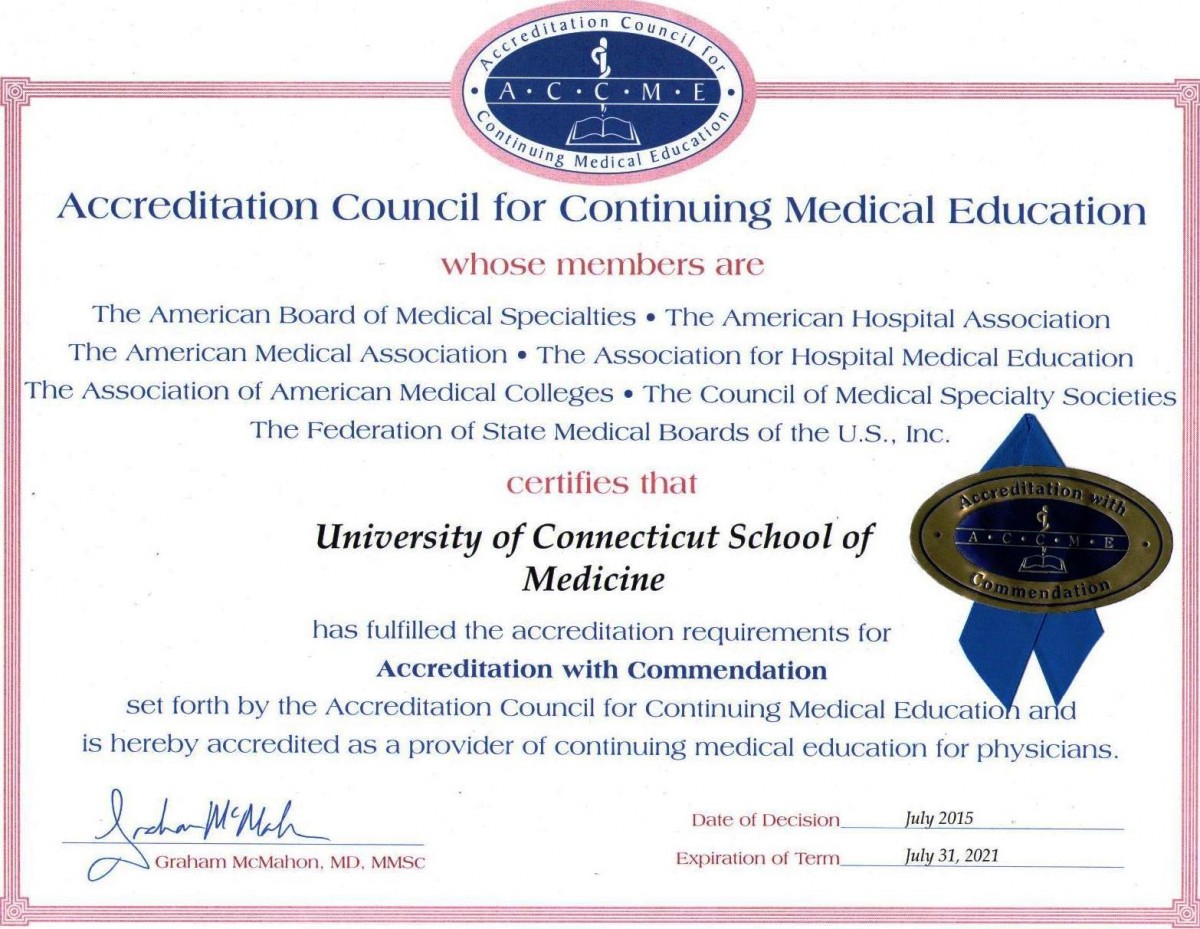 CME accredit certificate