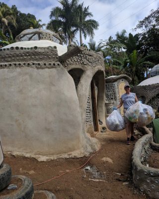 Carol Underwood hauling recyclables in Puerto Rico